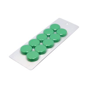 Whiteboards and Accessories 42 Large Green Magnetic Discs | Sold in cards of 10