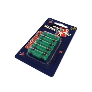 Whiteboards and Accessories 65 Small Green Neodymium Pin Magnets| Cards of 10