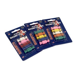 Whiteboards and Accessories 61 Small Assorted Neodymium Pin Magnets| Cards of 10