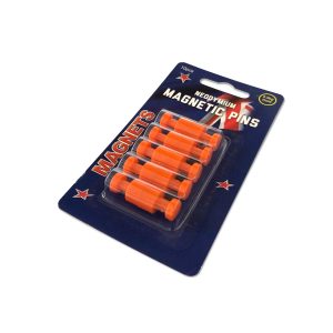 Whiteboards and Accessories 60 Small Orange Neodymium Pin Magnets| Cards of 10