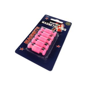 Whiteboards and Accessories 62 Small Pink Neodymium Pin Magnets| Cards of 10