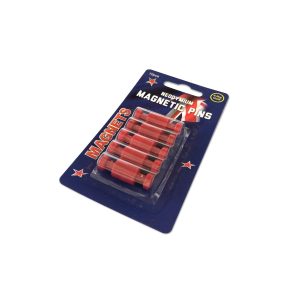 Whiteboards and Accessories 63 Small Red Neodymium Pin Magnets| Cards of 10