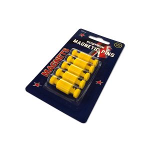 Whiteboards and Accessories 59 Small Yellow Neodymium Pin Magnets| Cards of 10