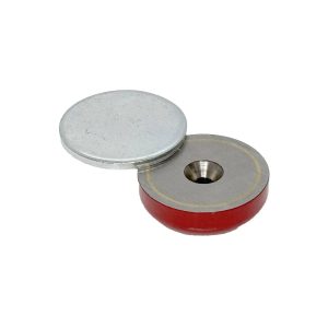 a red and silver magnet